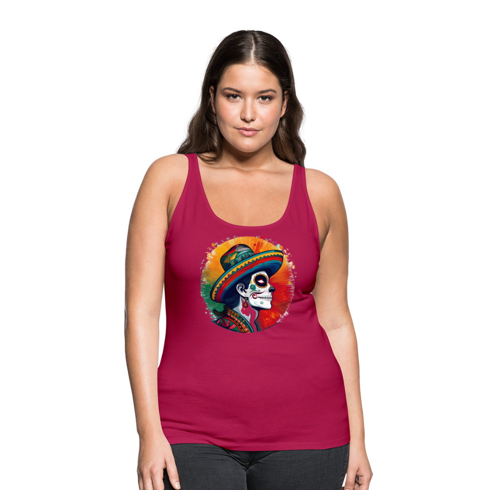 Tanktop Ladies Mexico "La Catrina Side" - dunkles Pink