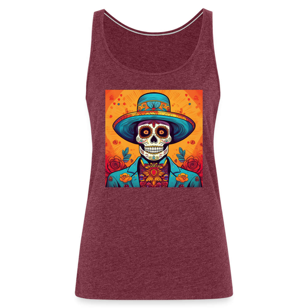Tanktop Ladies Mexico "Hombre Muerto" - Bordeauxrot meliert