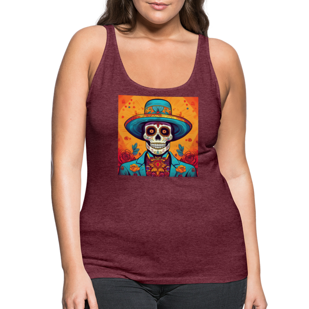 Tanktop Ladies Mexico "Hombre Muerto" - Bordeauxrot meliert