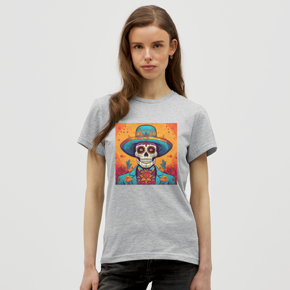 T-Shirt Ladies Mexico "Hombre Muerto" - Grau meliert