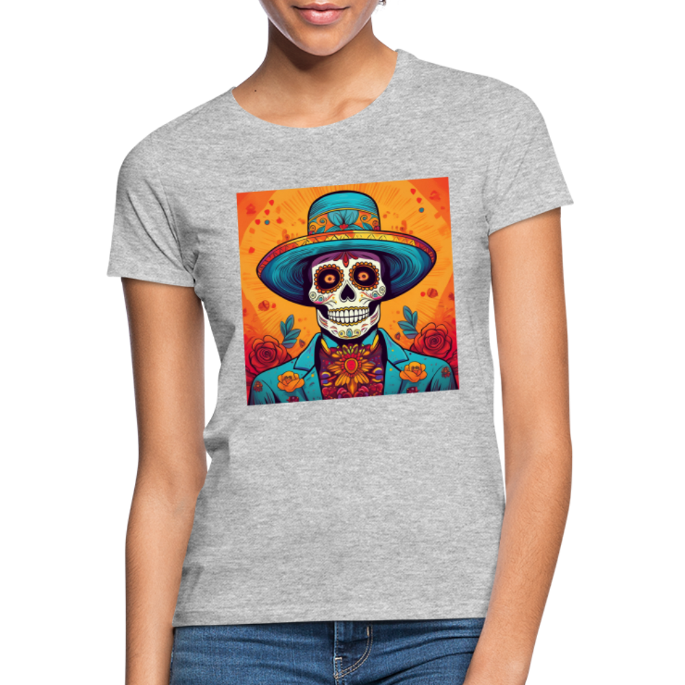 T-Shirt Ladies Mexico "Hombre Muerto" - Grau meliert
