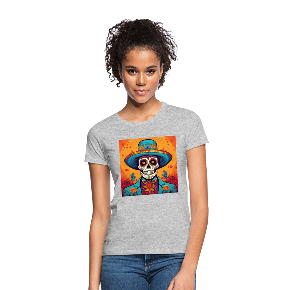T-Shirt Ladies Mexico "Hombre Muerto" - Grau meliert