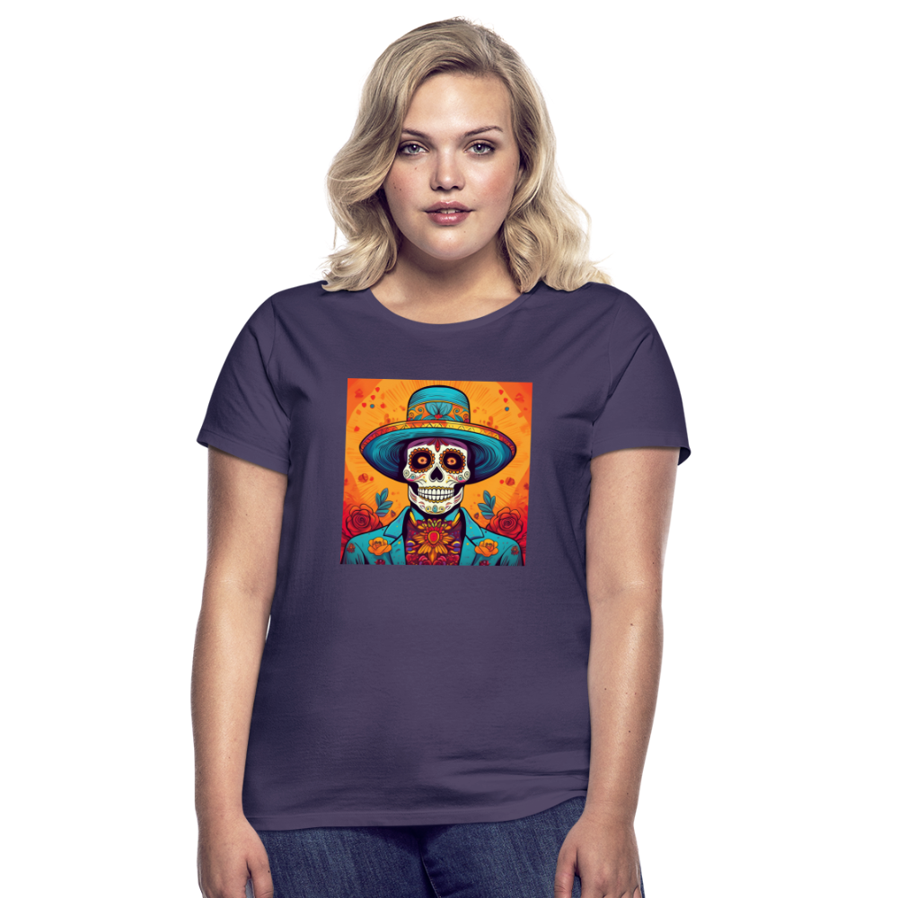 T-Shirt Ladies Mexico "Hombre Muerto" - Dunkellila