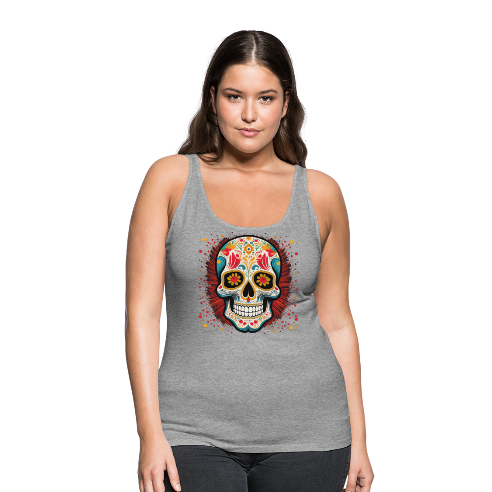 Tanktop Ladies Mexico "Craneo Dos" - Grau meliert