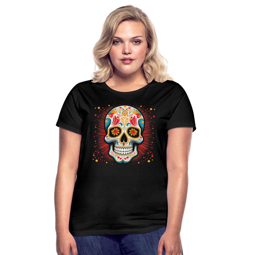 T-Shirt Ladies Mexico "Craneo Dos" - Schwarz