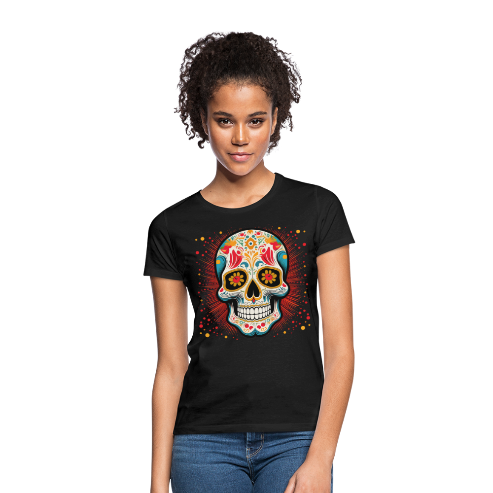 T-Shirt Ladies Mexico "Craneo Dos" - Schwarz