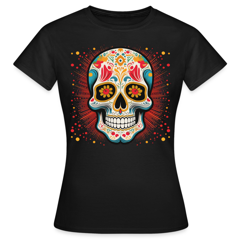T-Shirt Ladies Mexico "Craneo Dos" - Schwarz