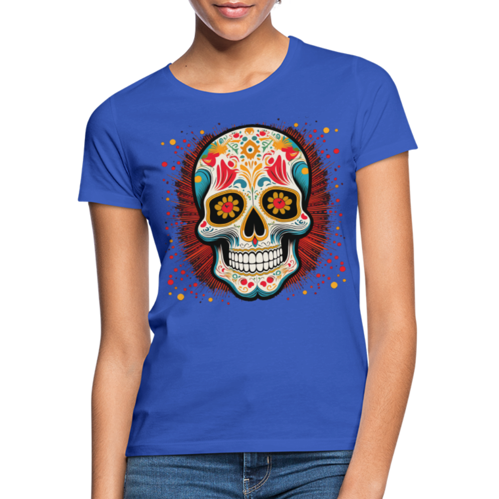 T-Shirt Ladies Mexico "Craneo Dos" - Royalblau