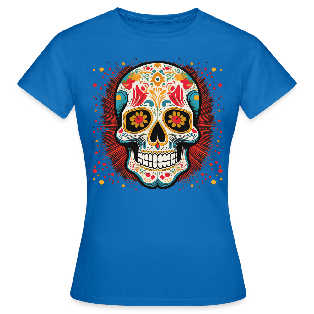 T-Shirt Ladies Mexico "Craneo Dos" - Royalblau