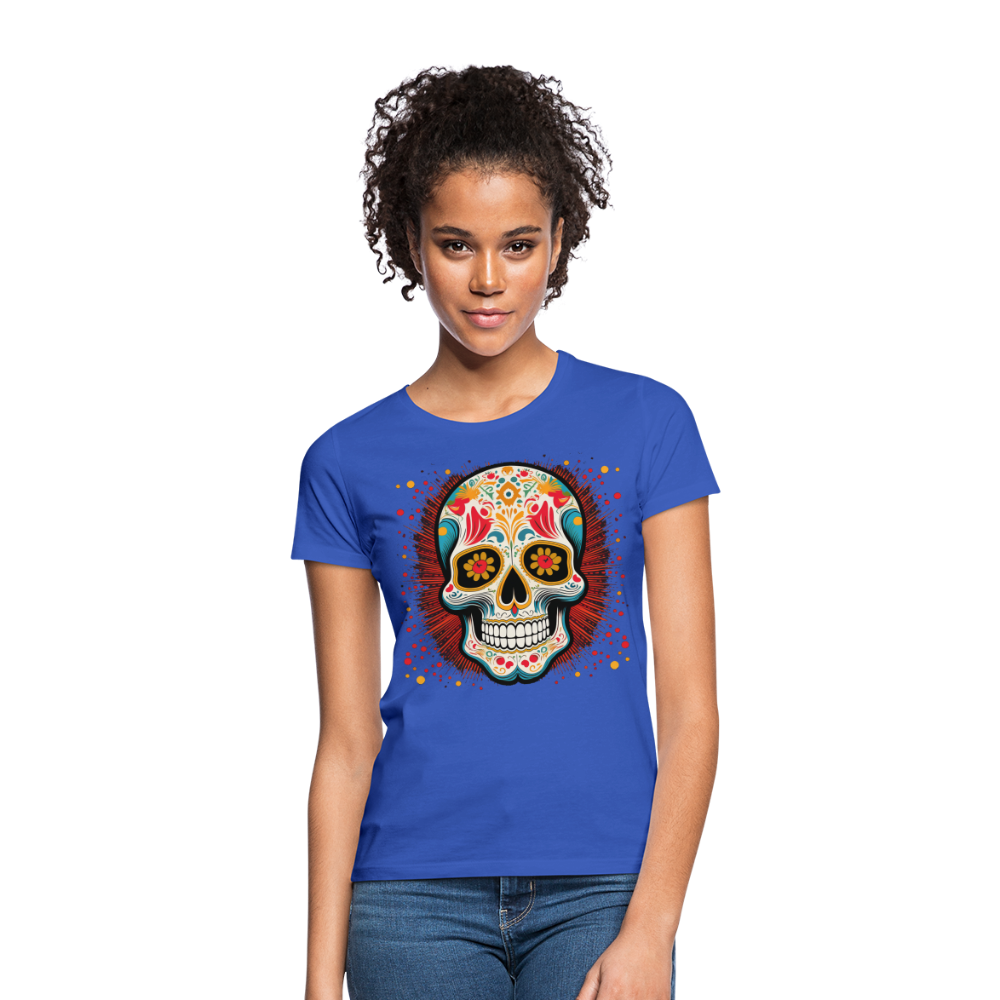 T-Shirt Ladies Mexico "Craneo Dos" - Royalblau