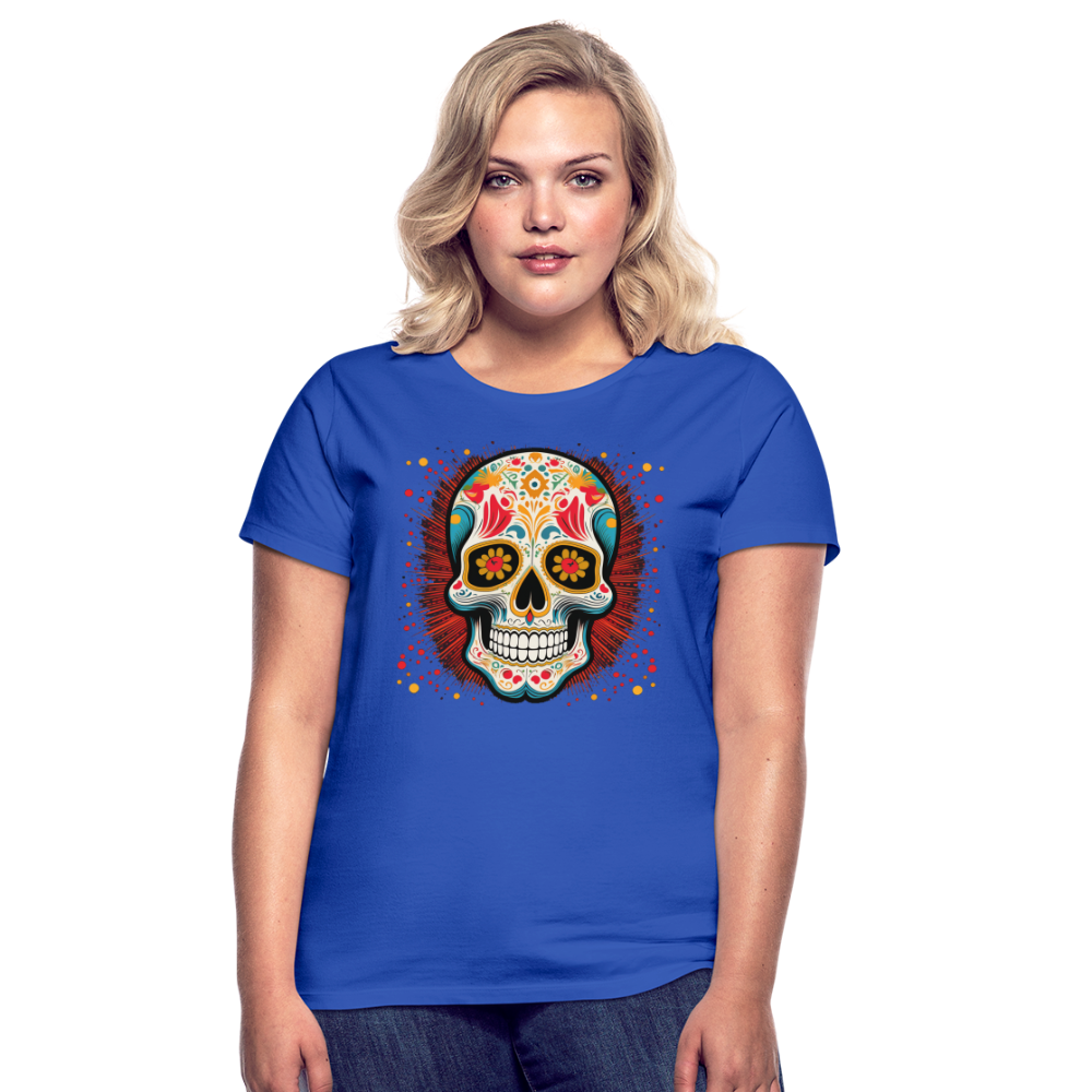 T-Shirt Ladies Mexico "Craneo Dos" - Royalblau