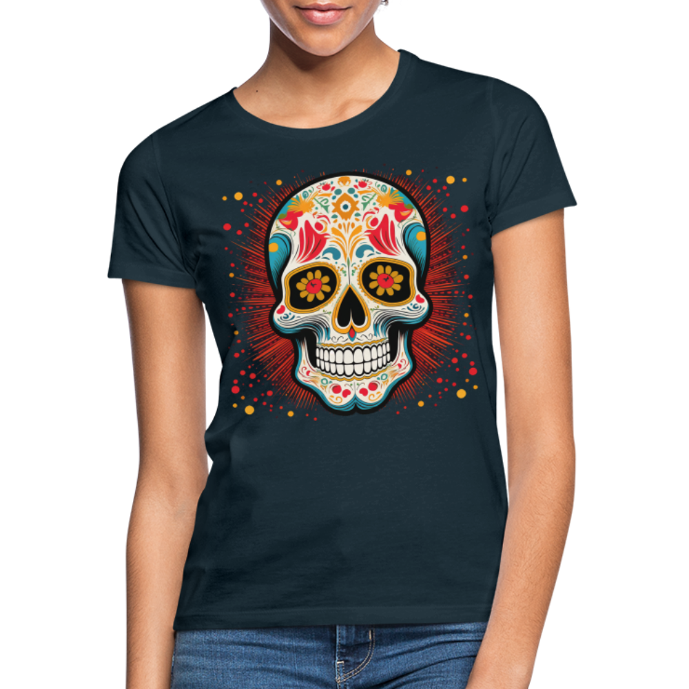 T-Shirt Ladies Mexico "Craneo Dos" - Navy