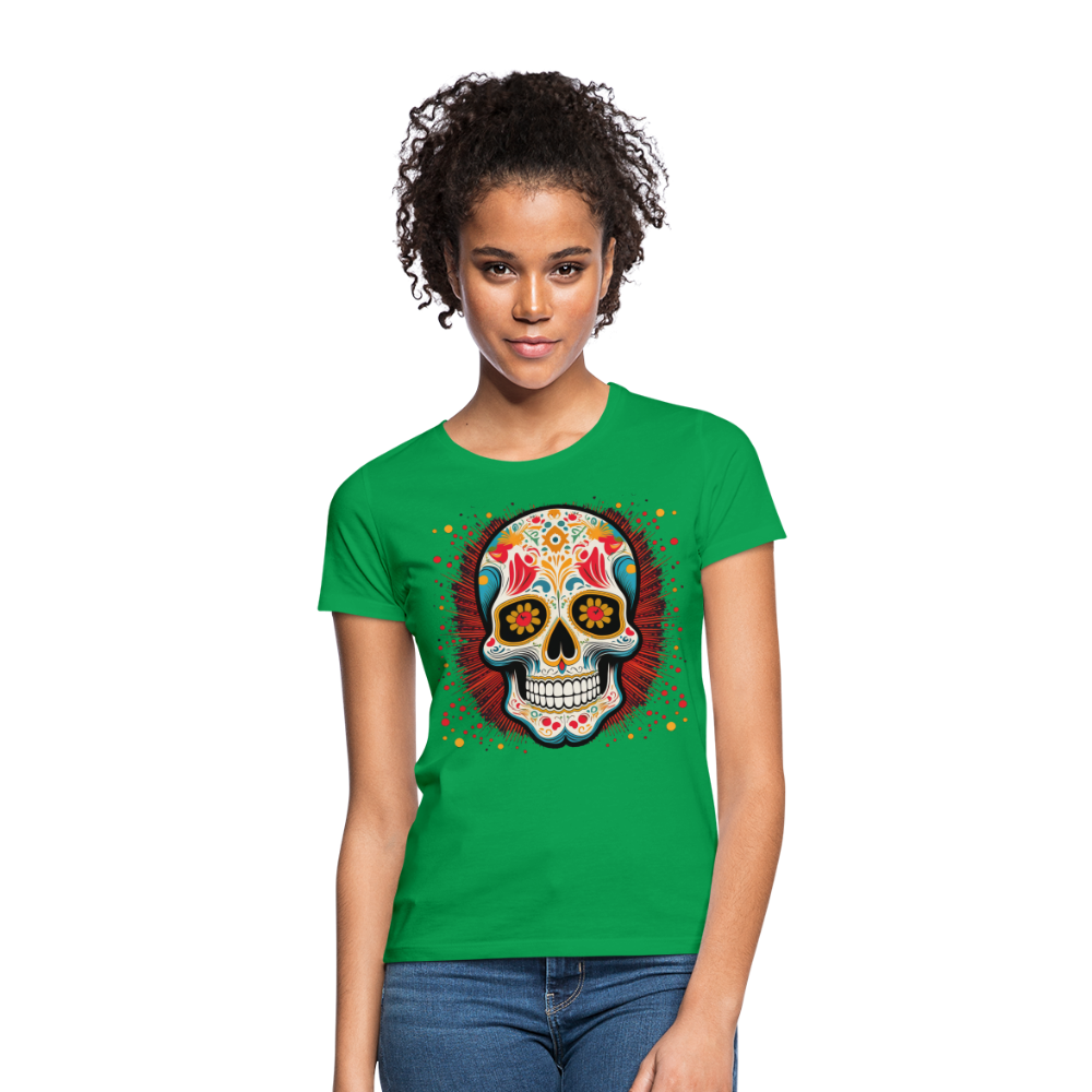 T-Shirt Ladies Mexico "Craneo Dos" - Kelly Green