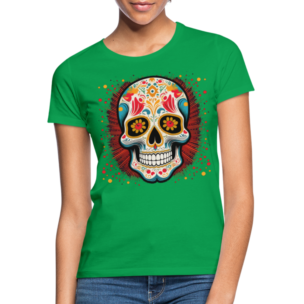 T-Shirt Ladies Mexico "Craneo Dos" - Kelly Green