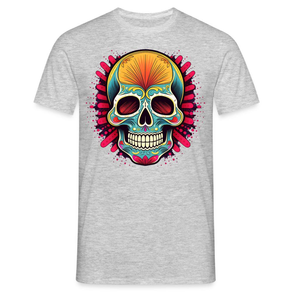 T-Shirt Mexico "Mascarilla Craneo" - Grau meliert