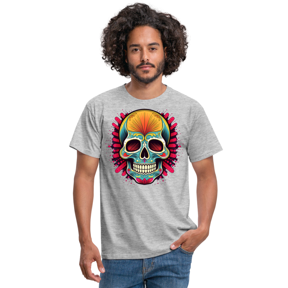 T-Shirt Mexico "Mascarilla Craneo" - Grau meliert