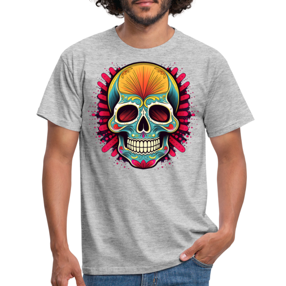 T-Shirt Mexico "Mascarilla Craneo" - Grau meliert