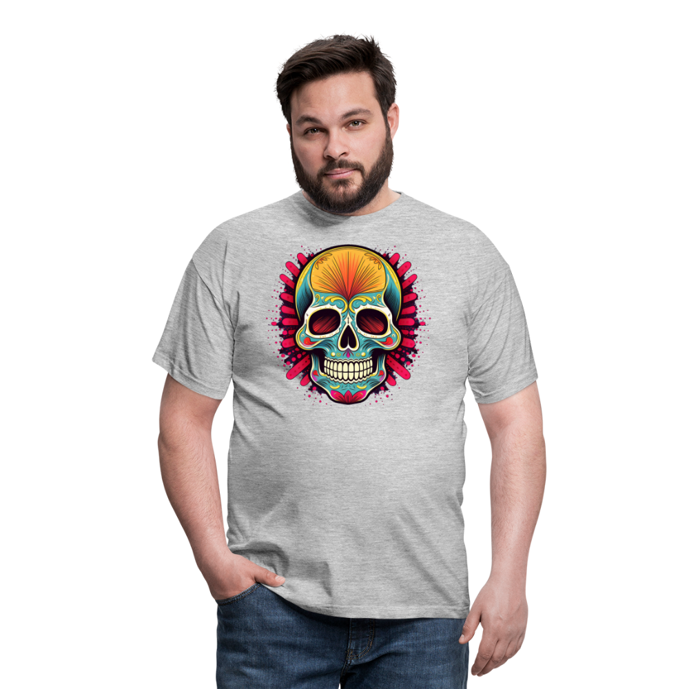 T-Shirt Mexico "Mascarilla Craneo" - Grau meliert