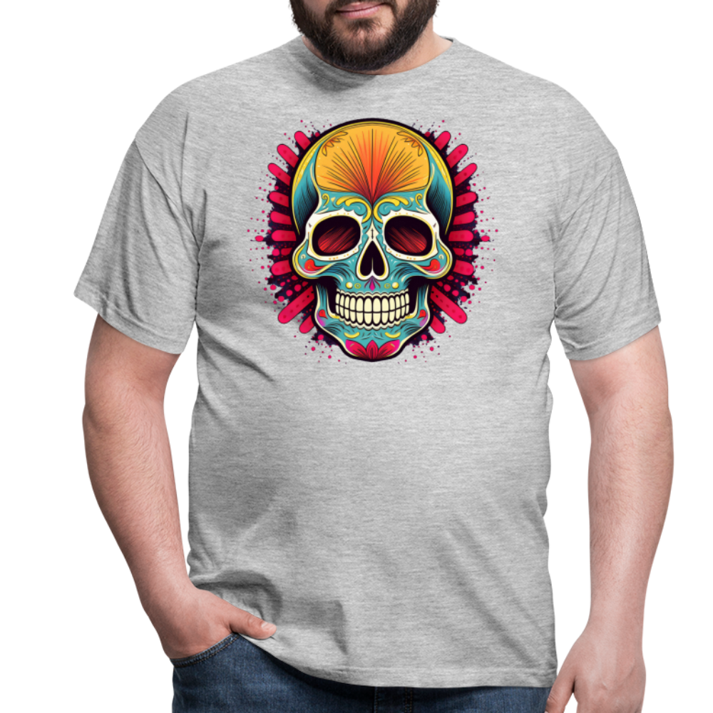 T-Shirt Mexico "Mascarilla Craneo" - Grau meliert