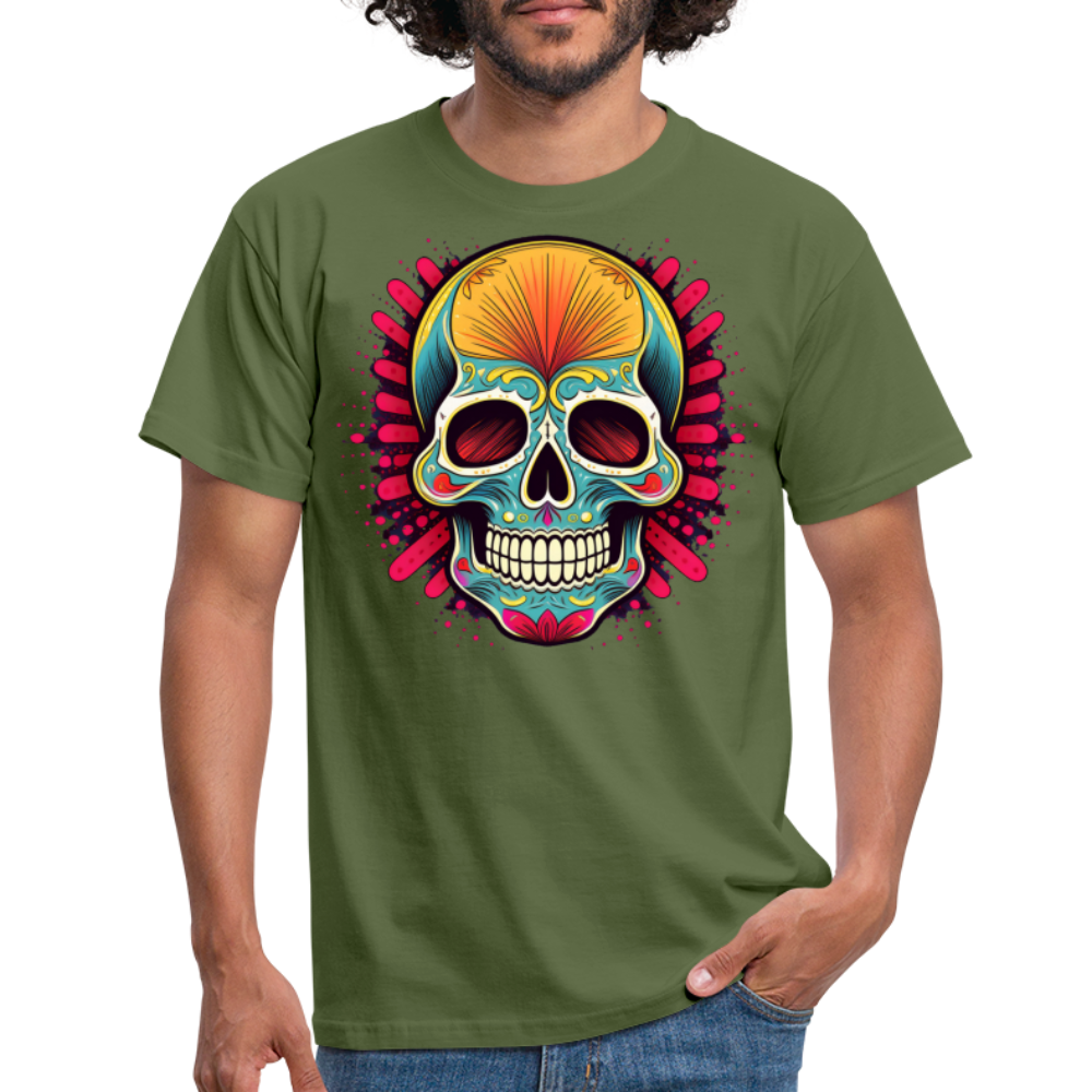 T-Shirt Mexico "Mascarilla Craneo" - Militärgrün