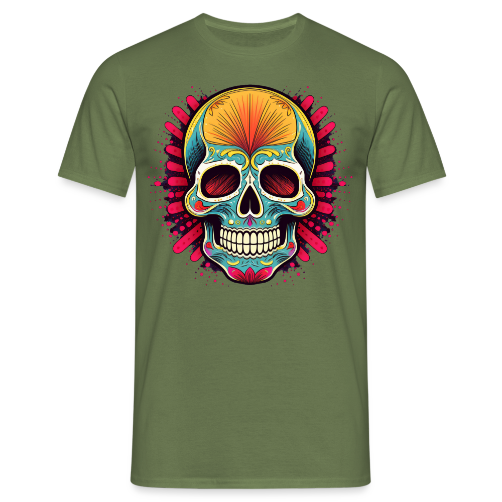 T-Shirt Mexico "Mascarilla Craneo" - Militärgrün