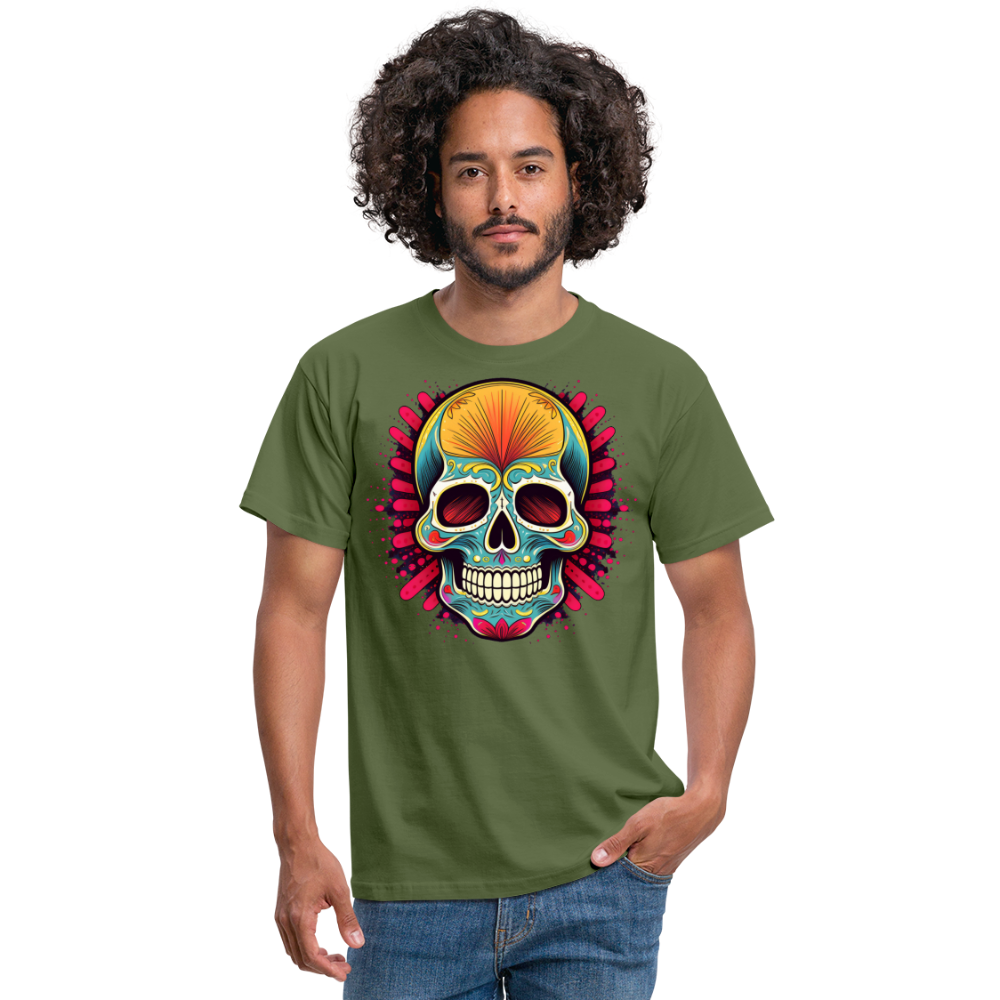 T-Shirt Mexico "Mascarilla Craneo" - Militärgrün