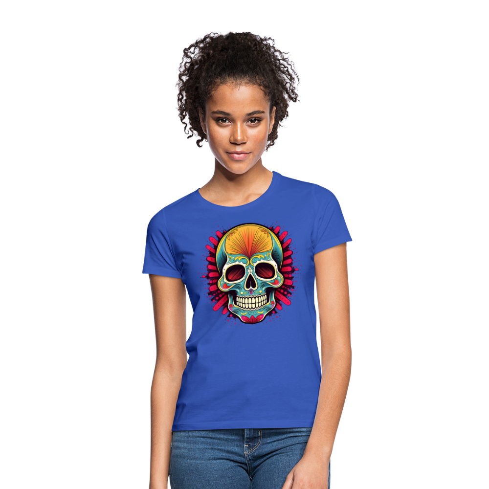 T-Shirt Ladies Mexico "Mascarilla Craneo" - Royalblau