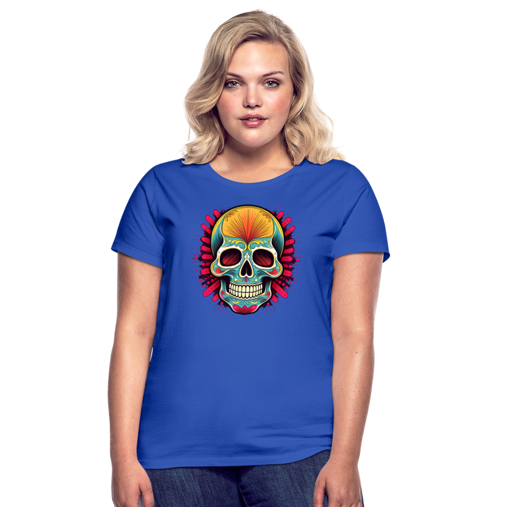 T-Shirt Ladies Mexico "Mascarilla Craneo" - Royalblau