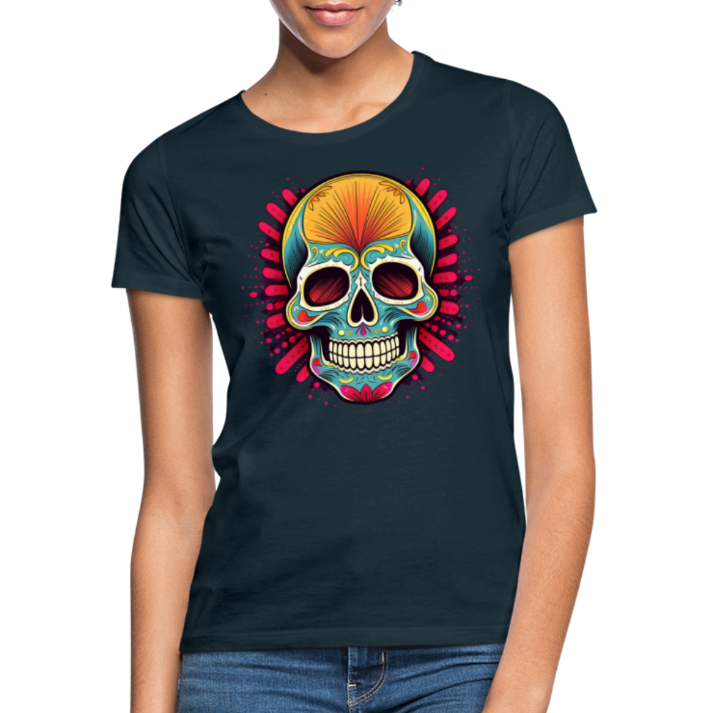 T-Shirt Ladies Mexico "Mascarilla Craneo" - Navy