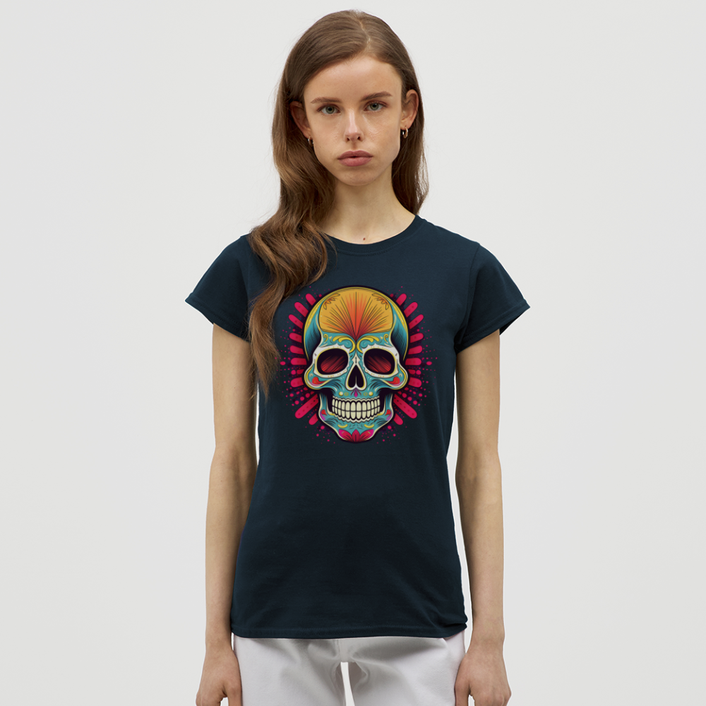 T-Shirt Ladies Mexico "Mascarilla Craneo" - Navy