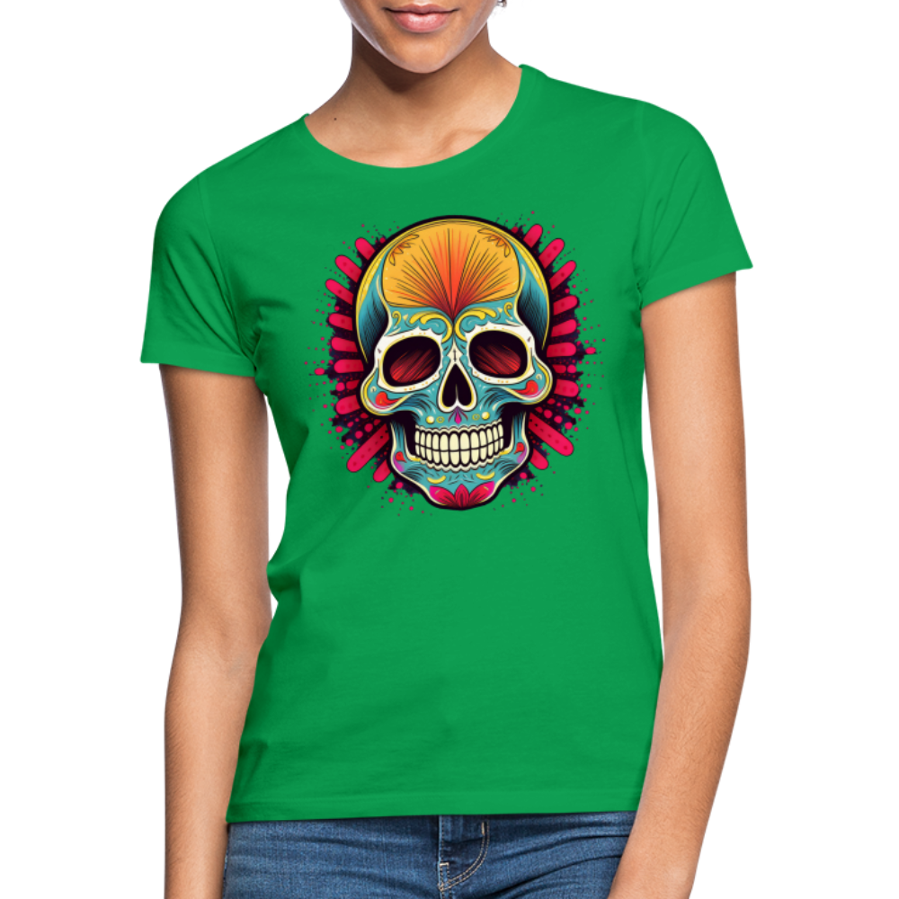 T-Shirt Ladies Mexico "Mascarilla Craneo" - Kelly Green