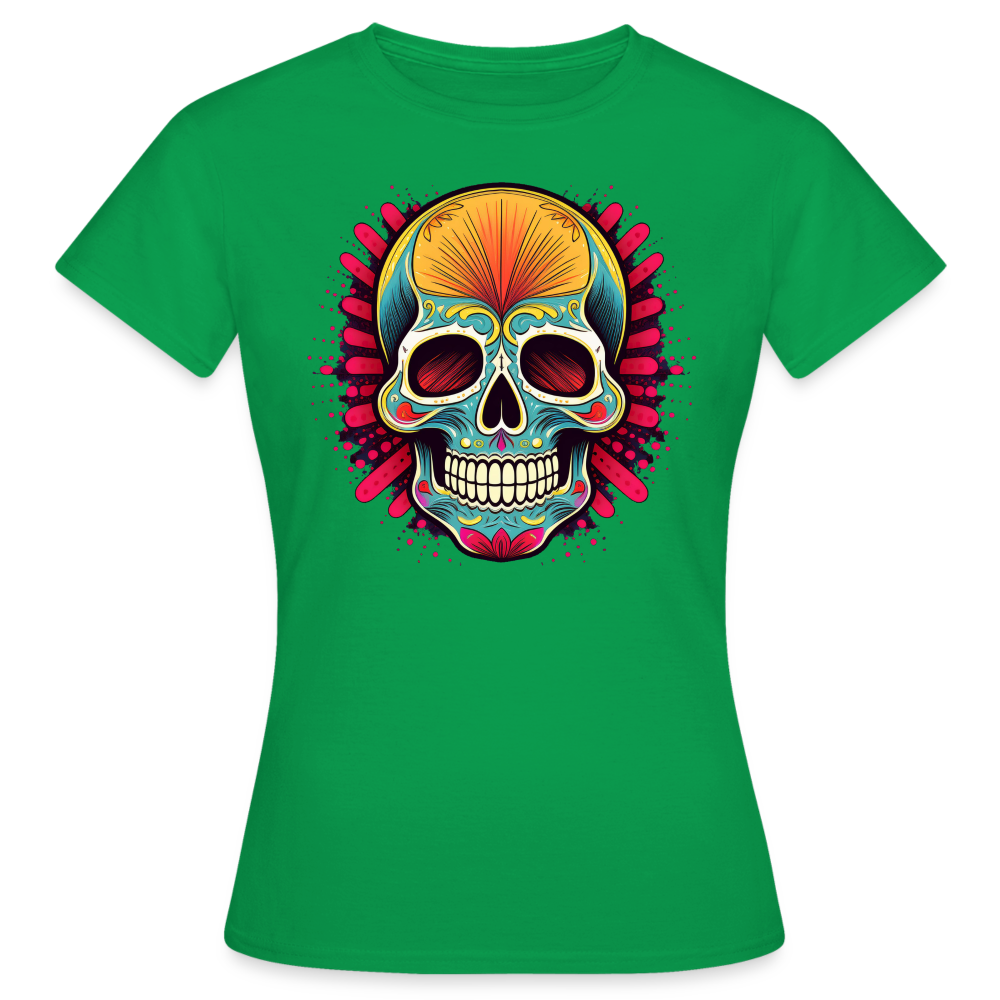 T-Shirt Ladies Mexico "Mascarilla Craneo" - Kelly Green