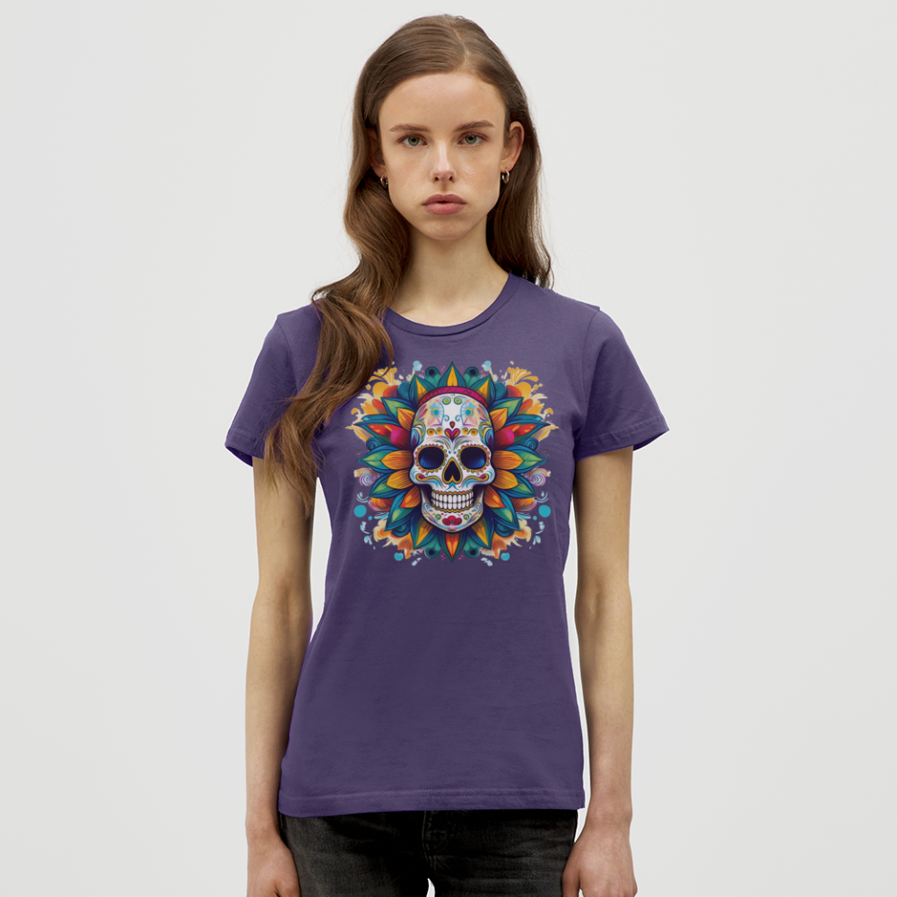 T-Shirt Ladies Mexico "Mascarilla" - Dunkellila