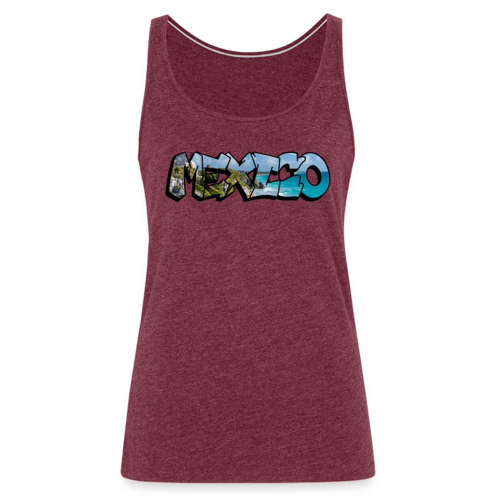 Tanktop Ladies Mexico Graffiti "Riviera" - Bordeauxrot meliert