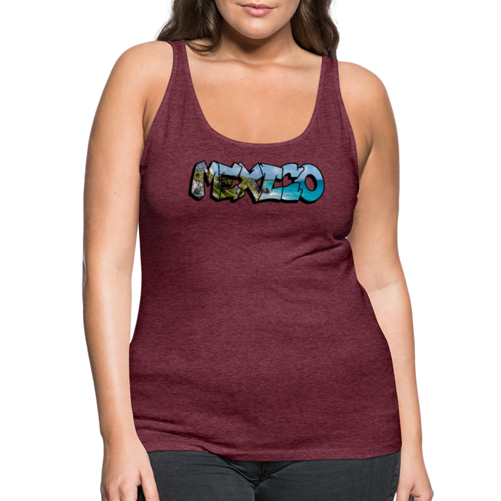 Tanktop Ladies Mexico Graffiti "Riviera" - Bordeauxrot meliert