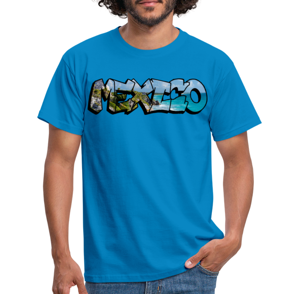 T-Shirt Mexico Graffiti "Riviera" - Royalblau