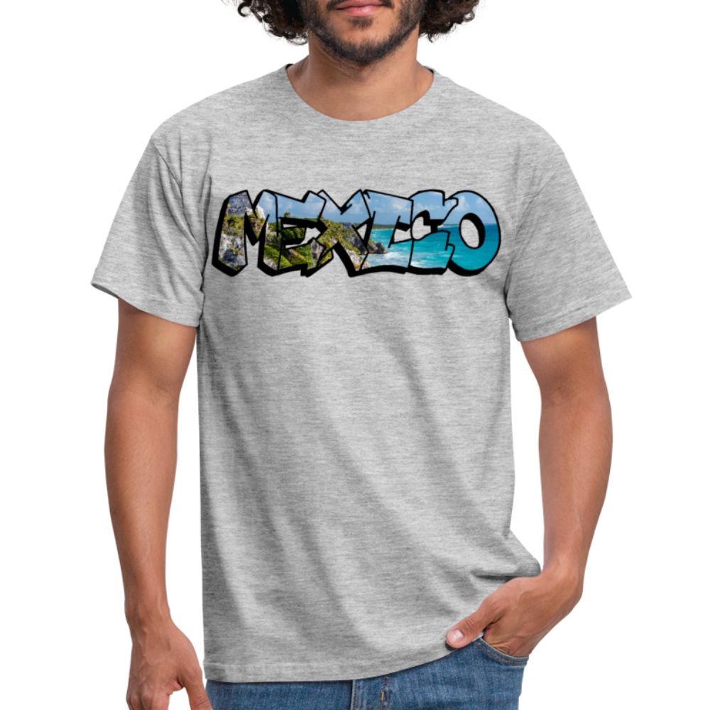 T-Shirt Mexico Graffiti "Riviera" - Grau meliert