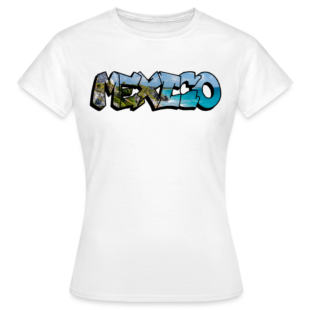 T-Shirt Ladies Mexico Graffiti "Riviera" - Weiß