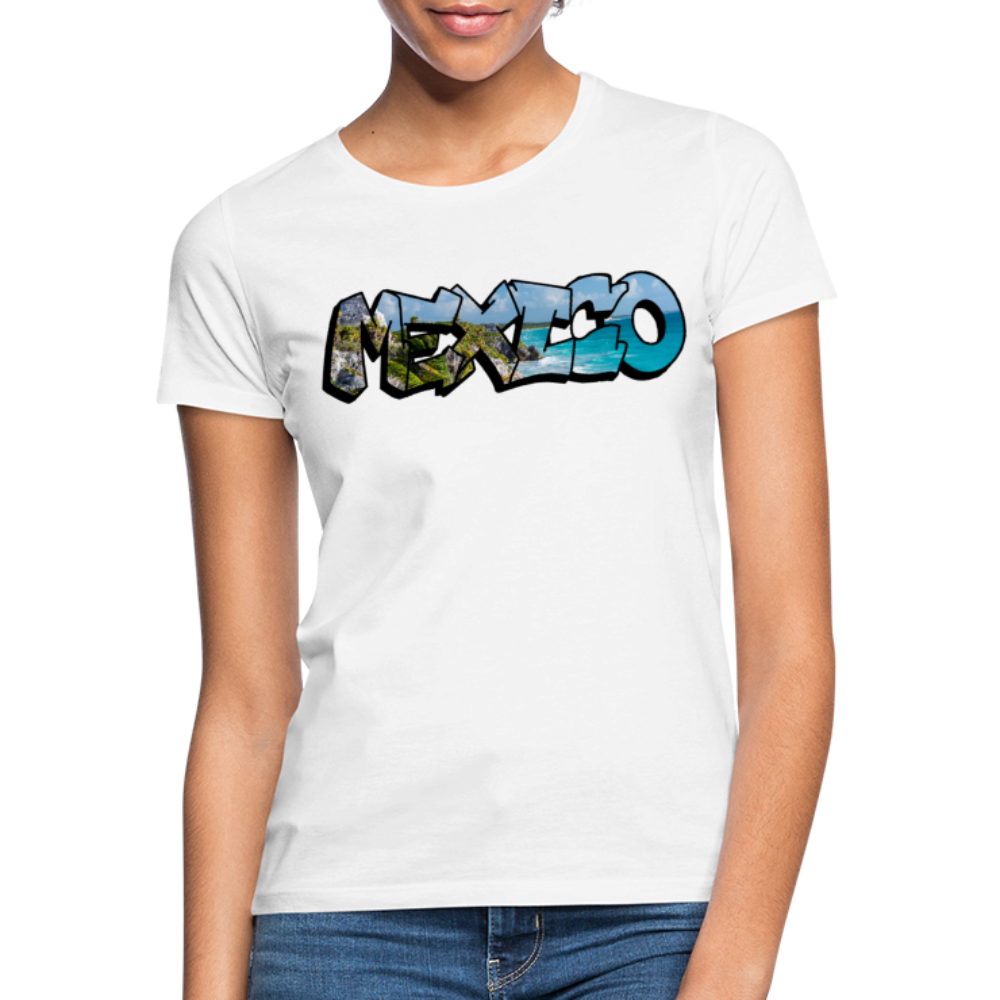 T-Shirt Ladies Mexico Graffiti "Riviera" - Weiß