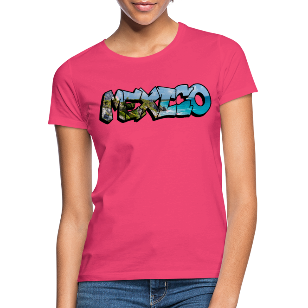 T-Shirt Ladies Mexico Graffiti "Riviera" - Azalea