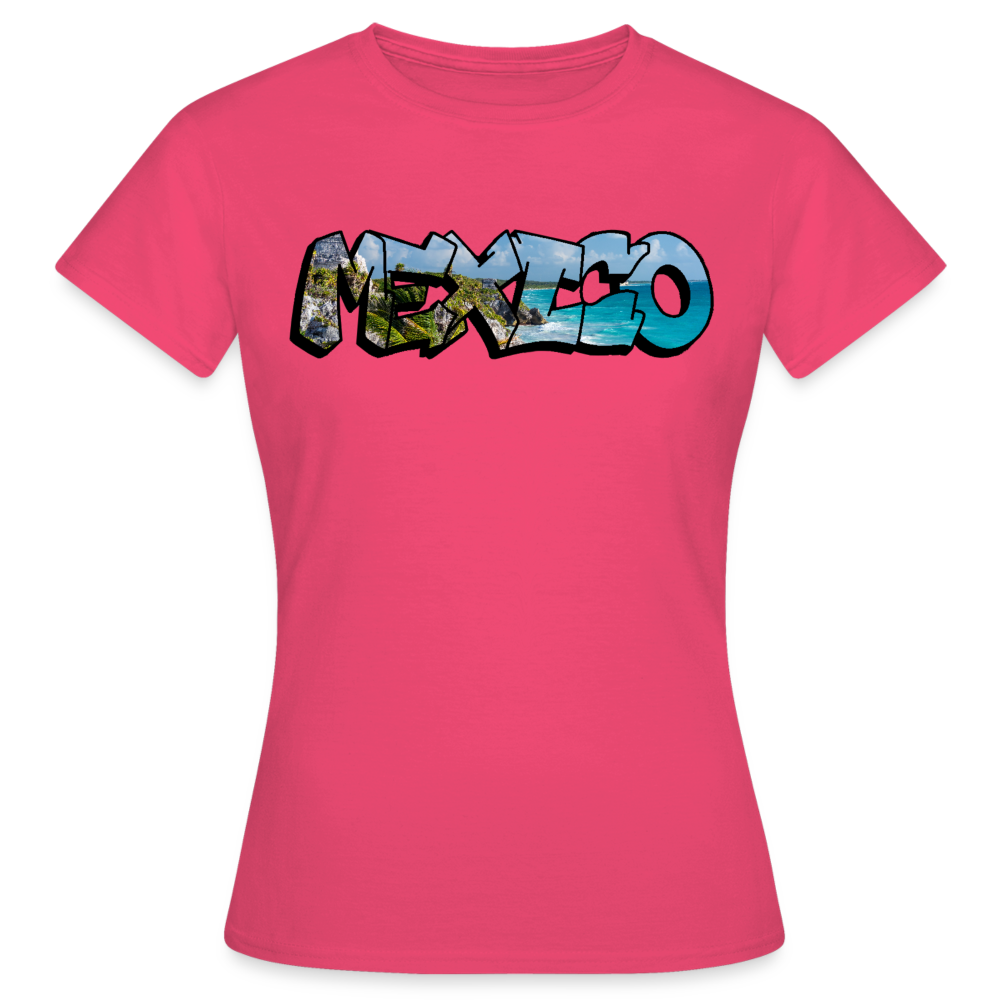 T-Shirt Ladies Mexico Graffiti "Riviera" - Azalea