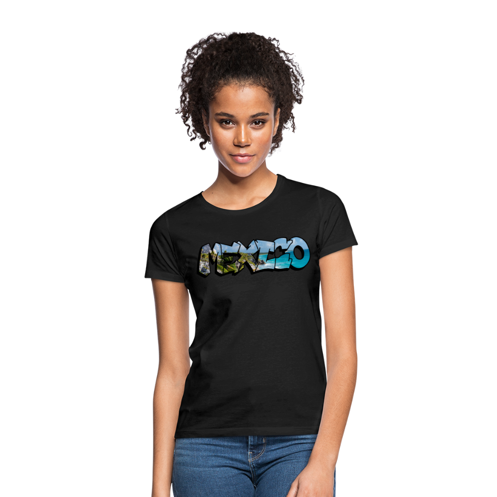 T-Shirt Ladies Mexico Graffiti "Riviera" - Schwarz