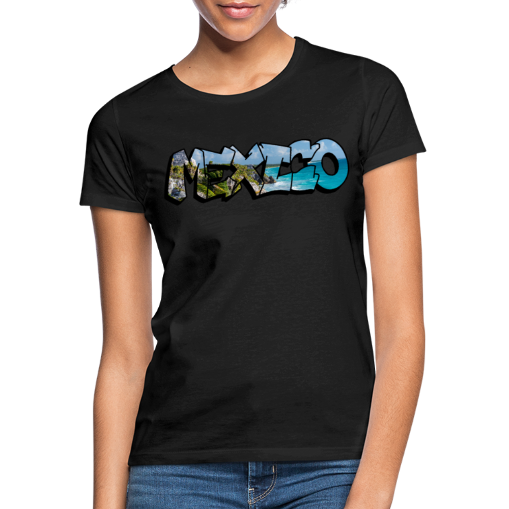 T-Shirt Ladies Mexico Graffiti "Riviera" - Schwarz