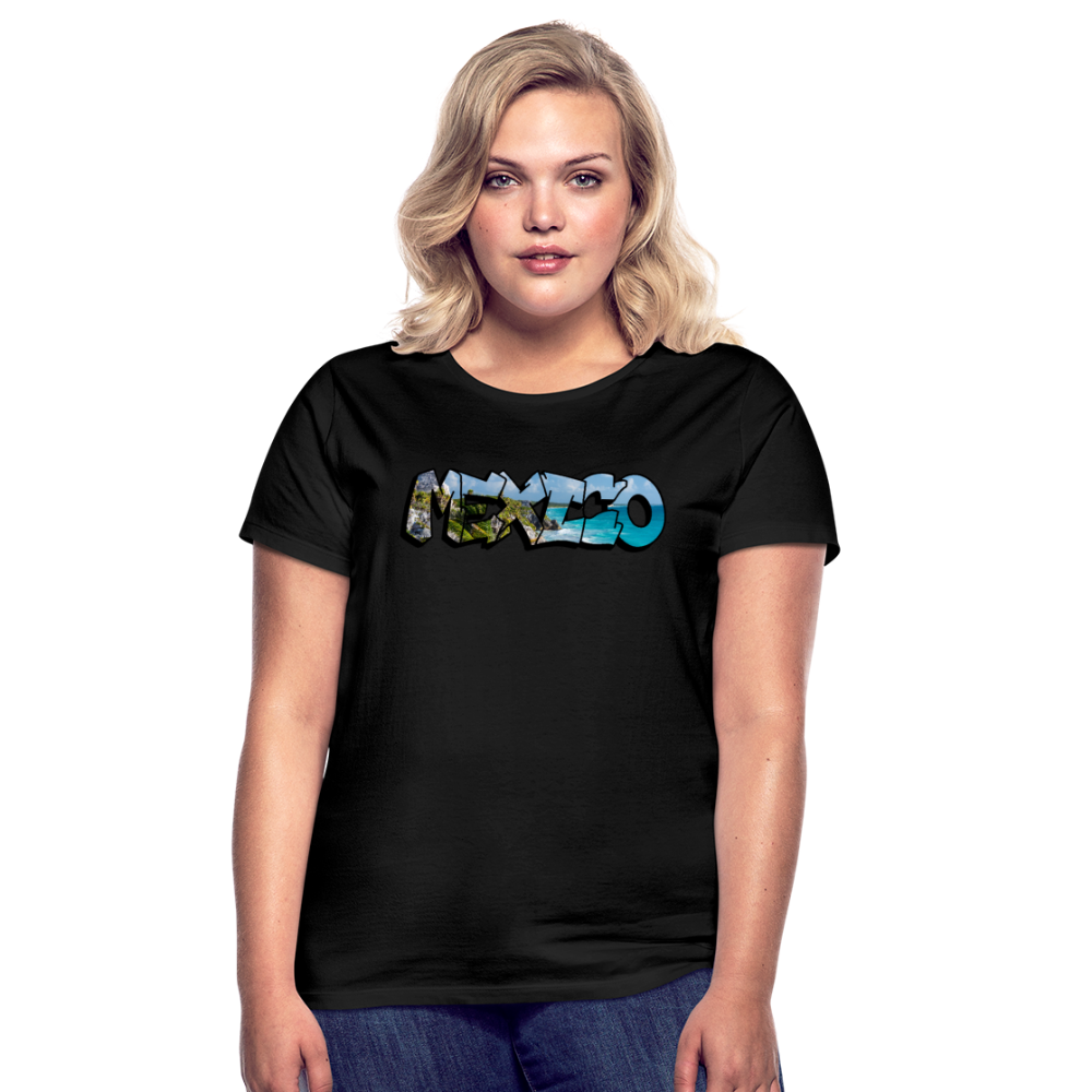 T-Shirt Ladies Mexico Graffiti "Riviera" - Schwarz