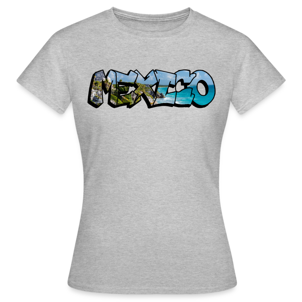 T-Shirt Ladies Mexico Graffiti "Riviera" - Grau meliert
