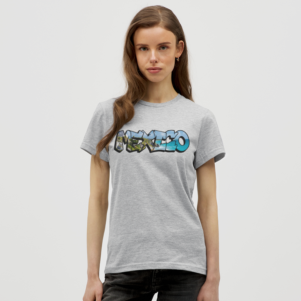 T-Shirt Ladies Mexico Graffiti "Riviera" - Grau meliert