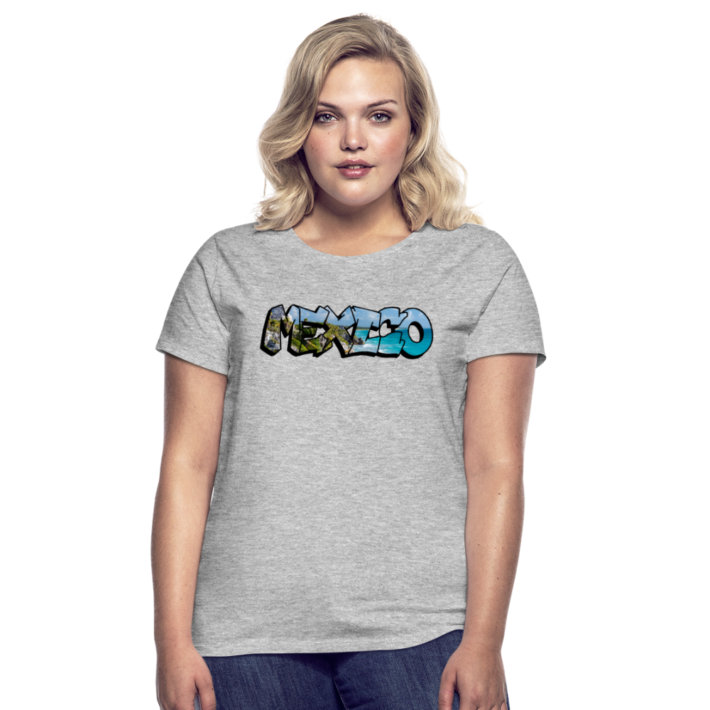 T-Shirt Ladies Mexico Graffiti "Riviera" - Grau meliert