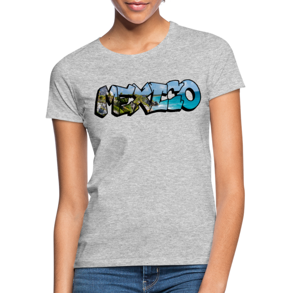 T-Shirt Ladies Mexico Graffiti "Riviera" - Grau meliert