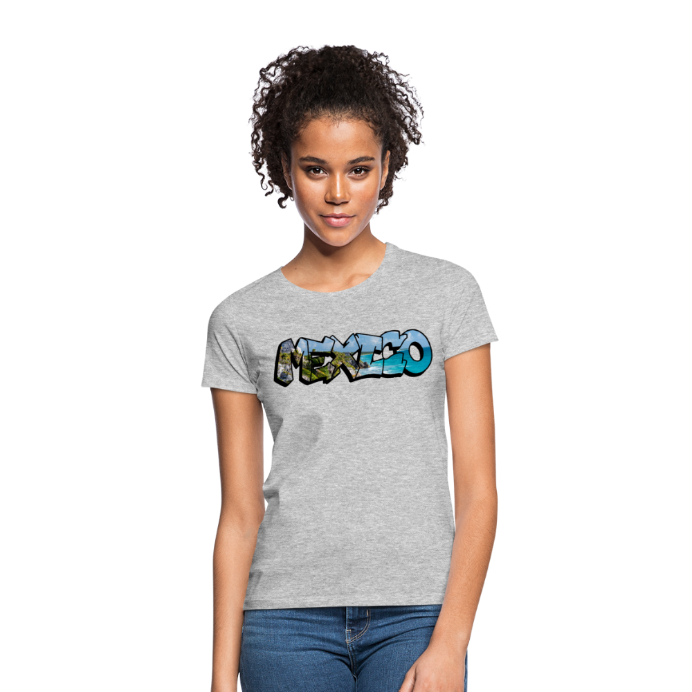 T-Shirt Ladies Mexico Graffiti "Riviera" - Grau meliert