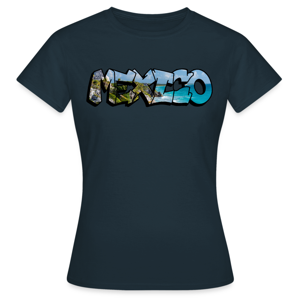T-Shirt Ladies Mexico Graffiti "Riviera" - Navy